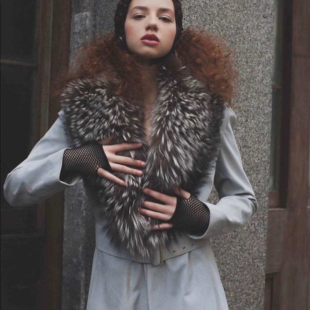 Versace Vintage suede/fox coat